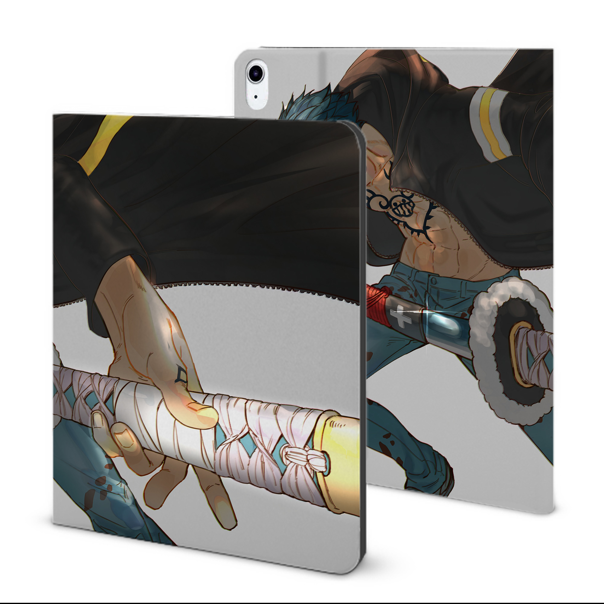 ワンピース ONE PIECE IPad ケース ブック型 PUレザー TPU 耐衝撃 軽量 薄型 ペン収納なし 全面保護 IPad 各モデル対応